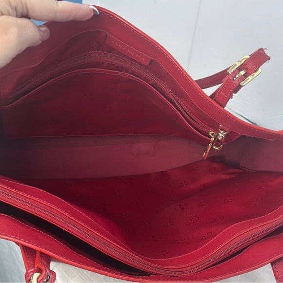 Tory Burch Red Leather York Tote Bag